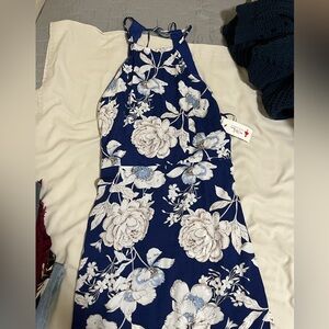 Floral Halter Maxi Dress-Red Dress Boutique